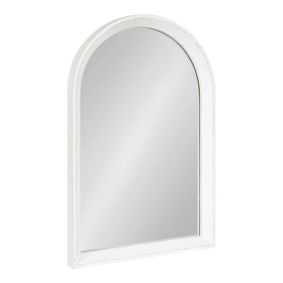 Kate and Laurel Hartman Farmhouse Arched Wall Mirror, 20 x 30, White, Decorative Modern Farmhouse Wall Accent Mirror with Arched Shape and Robust Craftsmanship