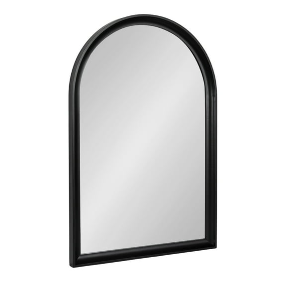 Kate and Laurel Hatherleigh Modern Arched Wooden Wall Mirror, 24 x 36, Black, Contemporary Decorative Wood Arch Mirror for Use in Bathroom, Entryway, or Bedroom