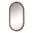 thumbnail image 1 of Kate and Laurel Hatherleigh Modern Farmhouse Rounded Oval Wooden Capsule Wall Mirror, 22 x 38, Rustic Brown, Decorative Wood Pill Mirror for Use in Bathroom, Entryway, or Bedroom, 1 of 8