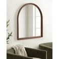 thumbnail image 1 of Kate and Laurel Hatherleigh Modern Transitional Arched Wooden Wall Mirror, 32 x 36, Walnut Brown, Decorative Wood Wide Arch Mirror for Use as Vanity Bathroom Accent or Living Room Mantel Decor, 1 of 9