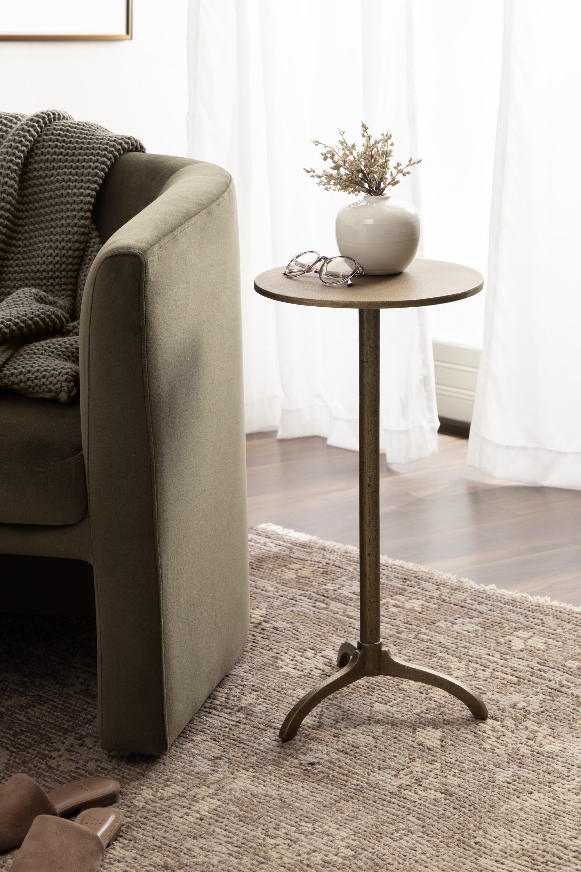 Kate and Laurel Henshall Mid-Century Metal Round Side Table, 12 x 12 x ...