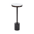 thumbnail image 1 of Kate and Laurel Hescott Modern Mirrored Drink Table, 10 x 10 x 24, Black Marble and Bronze, Contemporary Round Accent Table with Premium Marble Base and Mirror Tabletop, 1 of 6