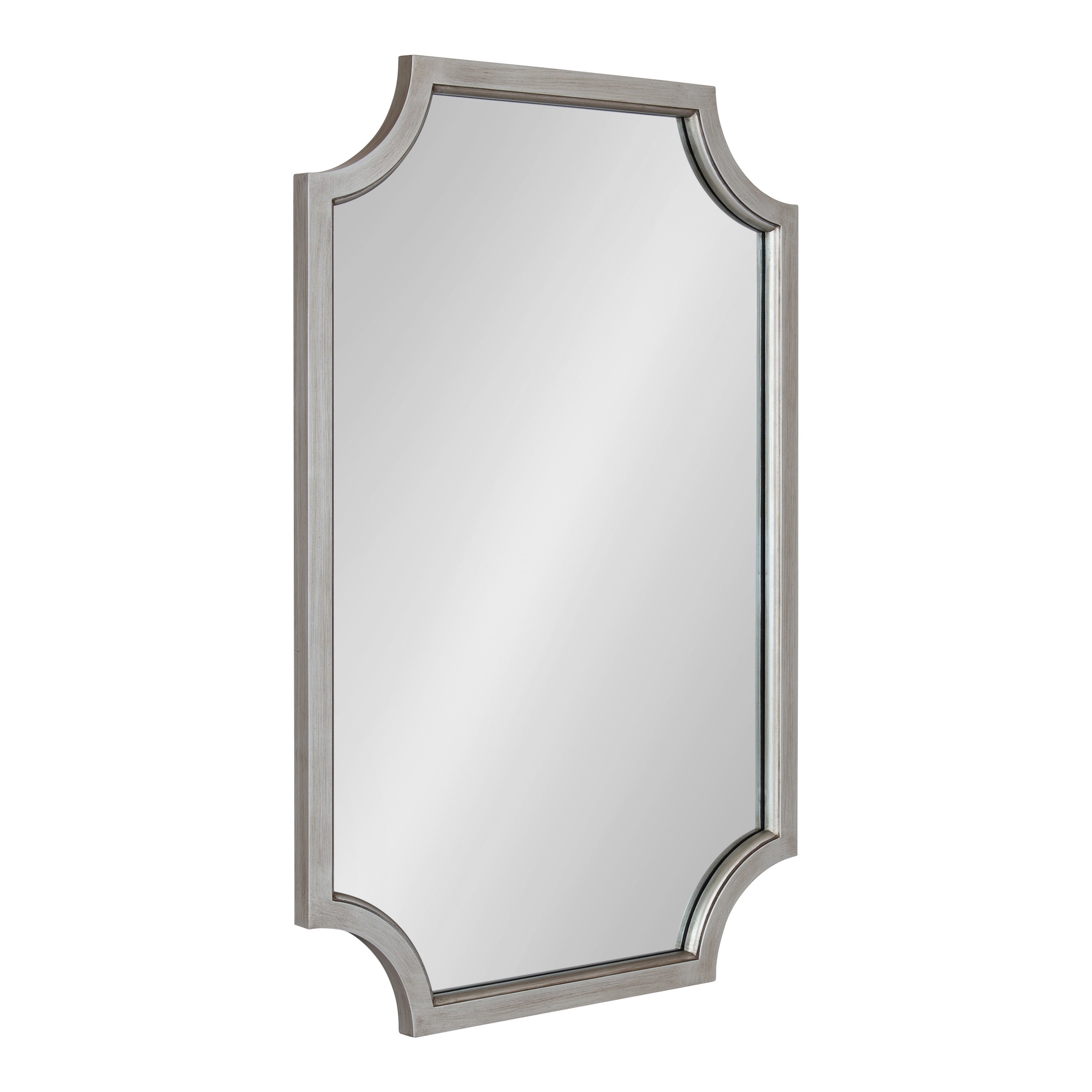 Hogan 24x36 Antique Silver Wood Framed Decorative Wall Mirror
