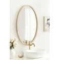 thumbnail image 1 of Kate and Laurel Hogan Modern Wooden Oval Wall Mirror, 24 x 36, Natural Wood, Transitional Rounded Mirror for Use as Bathroom Mirror or Entryway Mirror Decor, 1 of 9