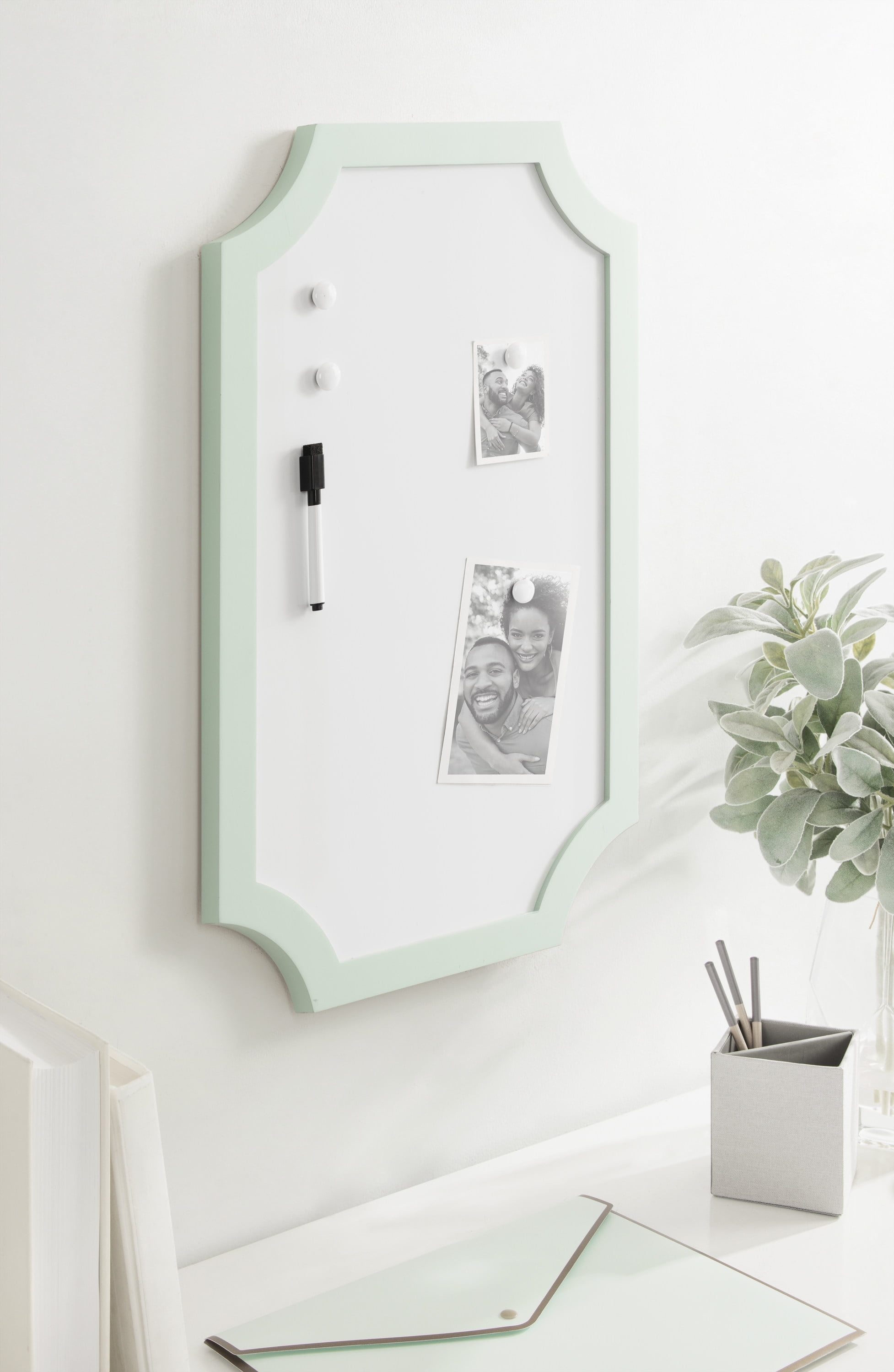 Holbrook Green Magnetic Dry Erase Board with Marker and Magnets