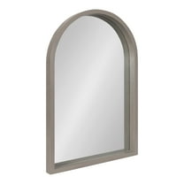 Kate and Laurel Hutton Farmhouse Wood Arched Mirror, 20 x 30, Gray, Decorative Modern Large Arch Mirror with Deep Profile and Graywash Finish for Wall