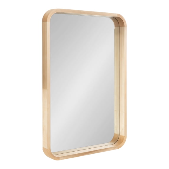 Kate and Laurel Hutton Modern Rounded Rectangle Wall Mirror, 24 x 36, Natural Wood, Decorative Scandinavian Rectangular Wall Decor for Bathroom Mirror for Over Sink