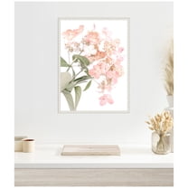 Kate and Laurel Hydrangea Framed Canvas Wall Art  by Alicia Abla 18 x 24 Sylvie Beaded White, Modern Contemporary, Flowers, Nature Art for Wall Decor, Living Room Bedroom