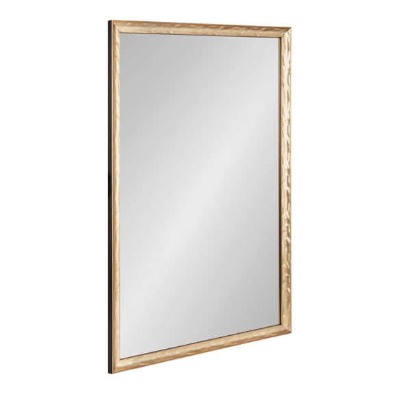 Kate and Laurel Illiona Transitional Rectangle Wall Mirror, 24 x 36, Gold, Modern Glam Rectangular Statement Mirror with Metallic Finish and Textured Frame