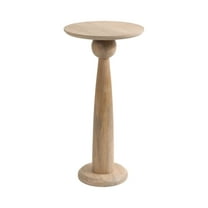 Kate and Laurel Jakob Modern Wooden Round Side Table, 12 x 24, Light Natural, Circle Pedestal Table for Use as Bedroom Nightstand, Indoor Plant Stand, or Decorative Living Room Table
