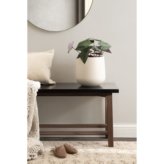 Kate and Laurel Jia Transitional Round Indoor Planter Pot, 11 x 11 x 11, Cream, Modern Circular Planter for Indoor Plants for Living Room or Sunroom Decor