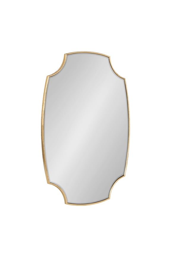 Jovanna Glam Scalloped Wall Mirror, 20 x 30, Gold, Traditional Decorative Mirror with Unique Scalloped Corners and Elegant Curved Edges for Glamorous Home Decor
