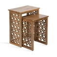 thumbnail image 1 of Kate and Laurel Karni Modern Wooden Nesting Tables, Set of 2, Natural Wood, Decorative Modern Solid Wood Bedroom Nightstand Tables for Storage and Display, 1 of 11