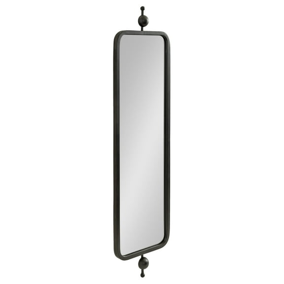 Kate and Laurel Kasota Slim Panel Wall Mirror, 9 x 36, Black, Vintage Tall Mirror Wall Decor for Use as Skinny Entryway Mirror or Decorative Bedroom Mirror