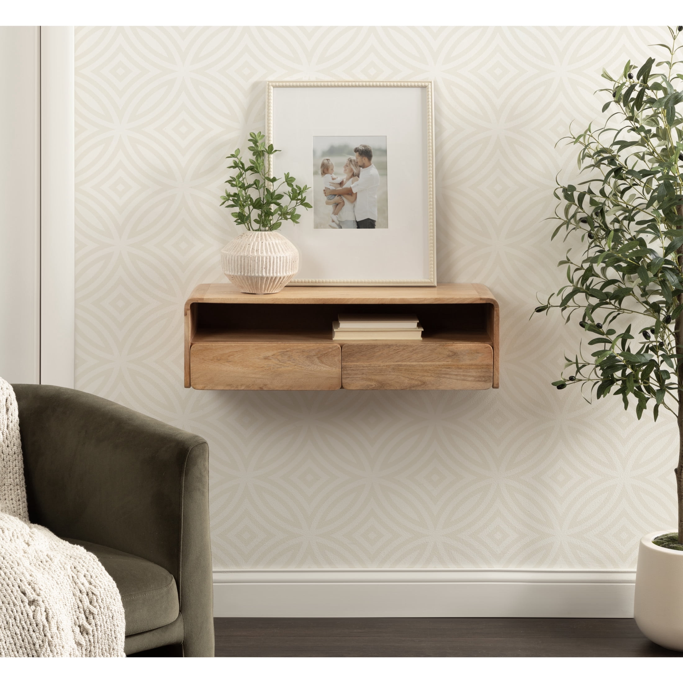 Floating Entry Way Console Kate and Laurel Kato Modern Floating Console Table for Entryway, 30 x ...