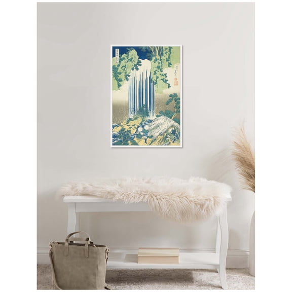Kate and Laurel Katsushika Hokusai Yoro Waterfall in Mino Province 1833 Framed Canvas Wall Art by The Art Institute of Chicago 23 x 33 Sylvie White, Traditional, Landscapes, Nature Art for Wall Decor,