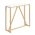 thumbnail image 1 of Kate and Laurel Kaya Modern Glam Console Table, 30 x 30 x 10, White and Painted Gold, Rectangle Two-Tone Entryway Table with Geometric Metal Base and Mixed Materials Design, 1 of 7