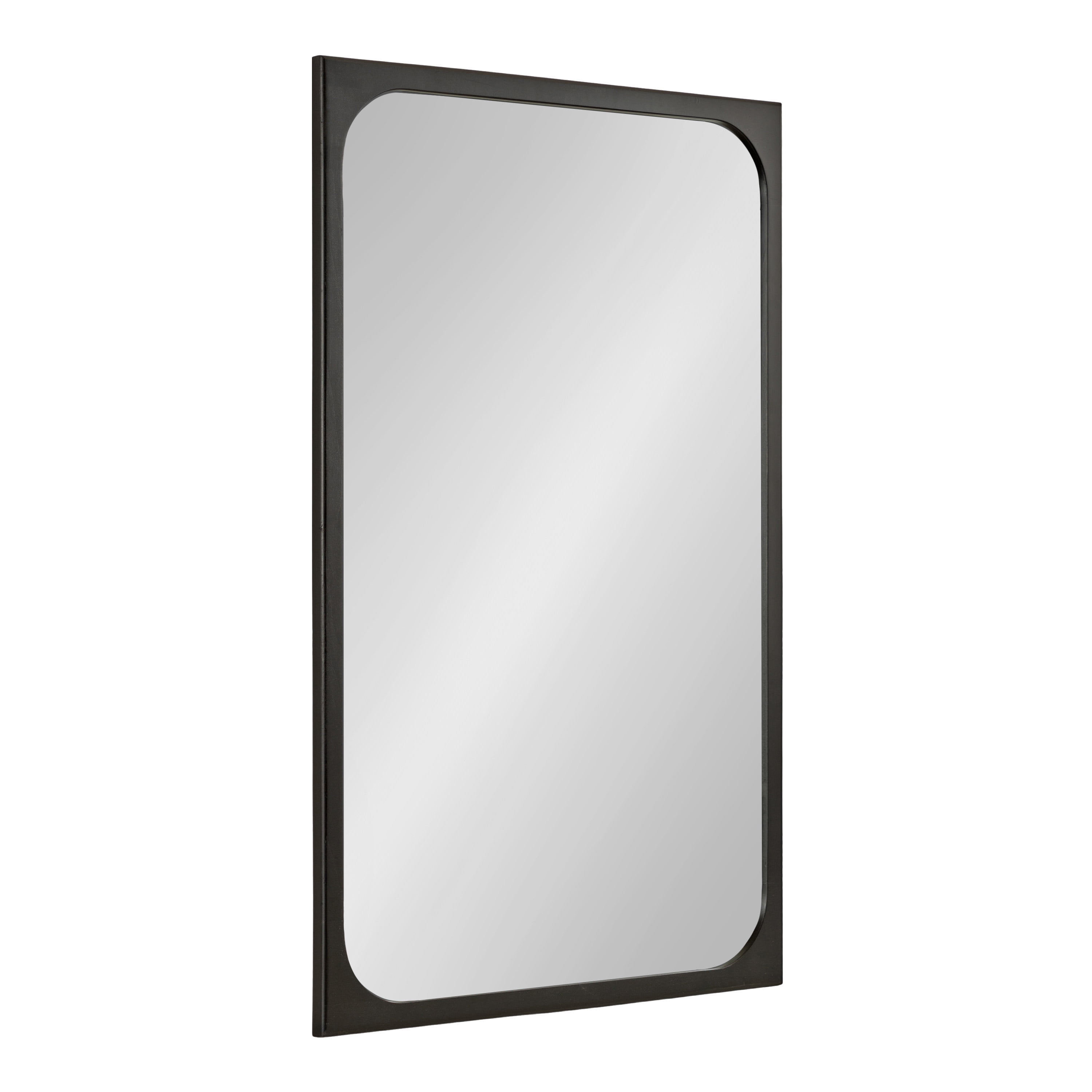 Kenai 24x36 Black Wood Rectangular Bathroom Vanity Mirror