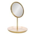 thumbnail image 1 of Kate and Laurel Laranya Modern Decorative Table Mirror, 11 x 15, Pink and Gold, Glamorous Freestanding Tabletop Mirror with Robust Metal Tray for Makeup and Jewelry Storage and Display, 1 of 10