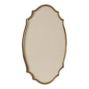 Kate and Laurel Leanna Decorative Scalloped Metal Pinboard, 24 x 36, Gold, Framed Rounded Oval Vintage Bulletin Board for Unique Display, Organization, and Decor