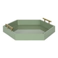 thumbnail image 1 of Kate and Laurel Lipton Modern Hexagon Tray, 18 x 18, Sage Green with Gold Handles, Midcentury Decorative Serving Tray for Storage and Display in Living Room Decor Scheme, 1 of 8