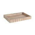 thumbnail image 1 of Kate and Laurel Lissi Decorative Rectangle Tray with Wavy Design, 16 x 12, Natural Wood, Modern Scalloped Serving Tray for Coffee Table Ottoman, Dining Table, or Entryway Catch-All Tray, 1 of 10
