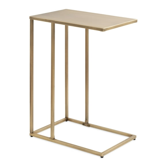 Kate and Laurel Lockhardt Metal Modern Glam C-Table for Bedroom or Living Room, Brass, 19 x 13 x 27, Narrow Side Table for Small Spaces and Bedroom Accent Piece