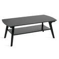 thumbnail image 1 of Kate and Laurel Louen Mid-Century Tiered Rectangle Coffee Table, 48 x 24 x 18, Black, Modern Two-Tier Rectangular Living Room Coffee Table with Storage and Solid Wood Construction, 1 of 8