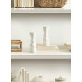 thumbnail image 1 of Kate and Laurel Maleea Modern Glam Two-Piece Marble Taper Candle Holder Set, Set of 2, White, Transitional Authentic Marble Candlestick Holders for Dining Table or Fireplace Mantel Display, 1 of 8