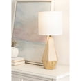 thumbnail image 1 of Kate and Laurel Marcedes Modern Mango Wood Bedside Table Lamp, 8 x 8 x 20, Natural Wood, Faceted Decorative Tabletop Desk Lamp with Linen Shade for Living Room Decor, 1 of 10