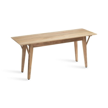 Kate and Laurel McCutcheon Mid-Century Rectangle Wooden Bench, 42 x 14 x 18, Natural Brown, Living Room Wood Bench for Display, Seating, and Storage Options