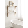 thumbnail image 1 of Kate and Laurel Meridien Modern Two-Tier Wooden Shelves, 24 x 8 x 24, White and Gold, Stunning Tiered Wall Shelf for Storage and Display as Cute Nursery Shelving or Bedroom Storage, 1 of 8