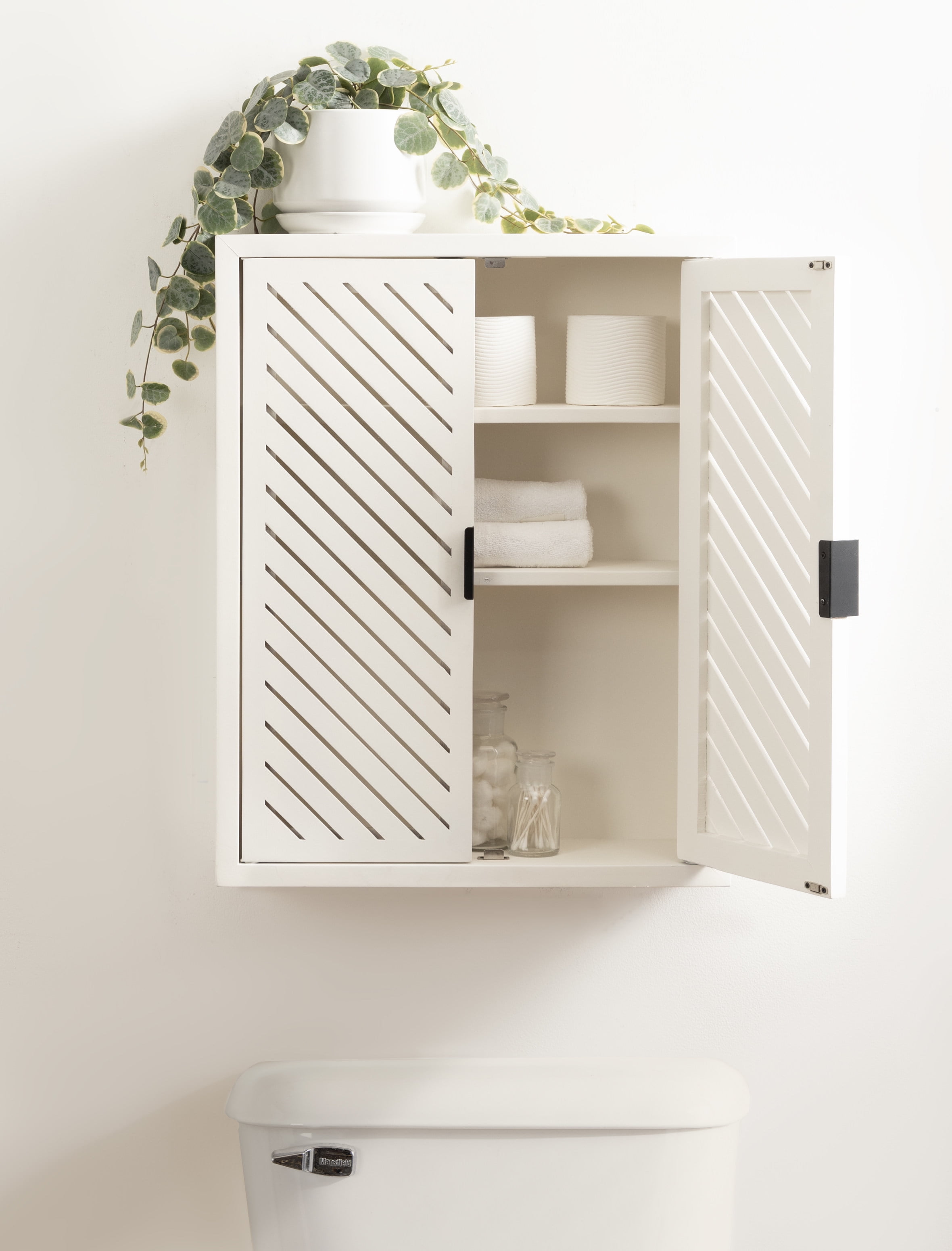 Kate and Laurel Mezzeta Decorative Coastal Two-Door Floating Bathroom ...