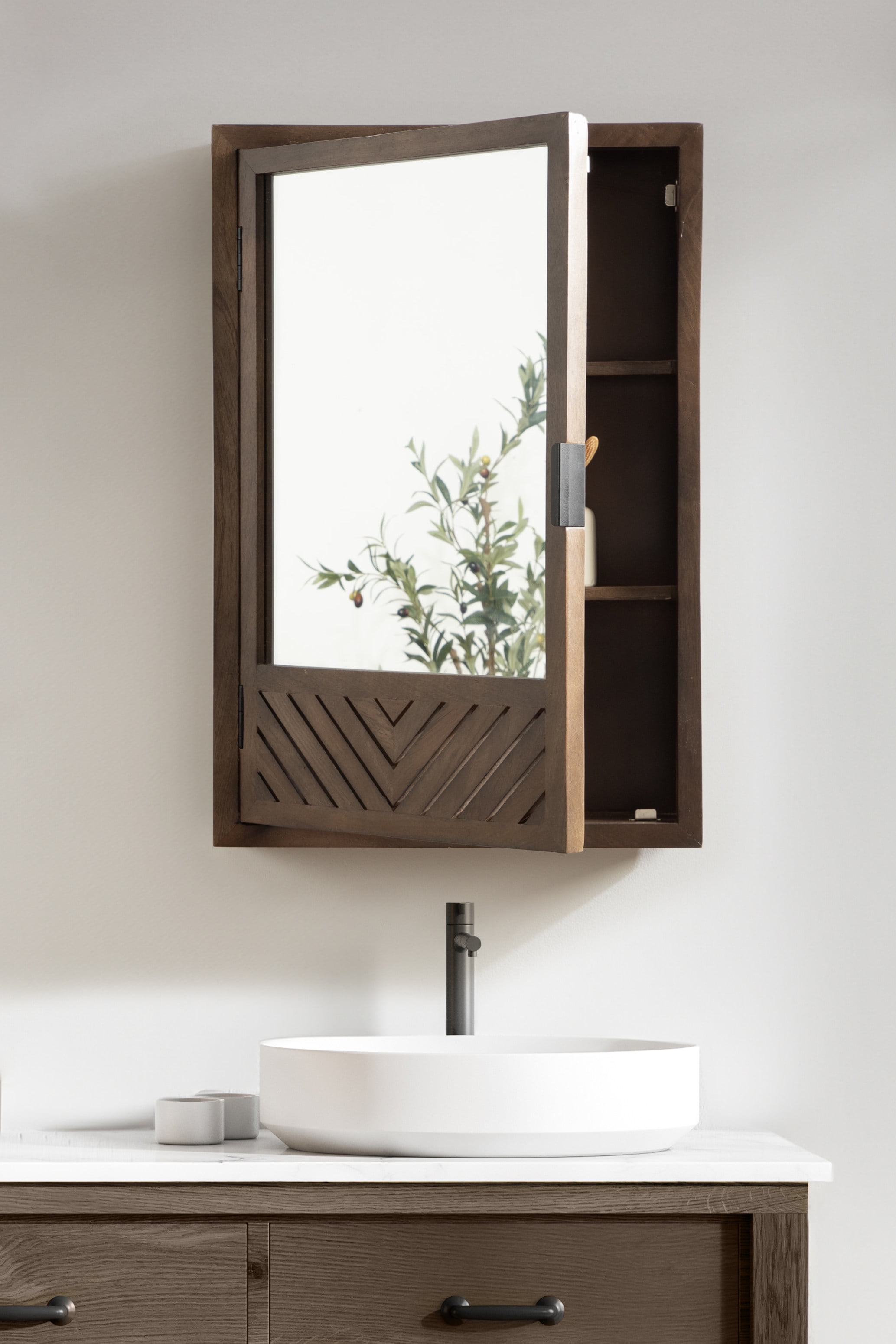 Kate and Laurel Mezzeta Decorative Modern Rectangle Bathroom Cabinet ...
