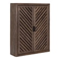 thumbnail image 1 of Kate and Laurel Mezzeta Decorative Modern Two-Door Floating Wall Cabinet, 28 x 22 x 6.5, Natural Wood, Decorative Versatile Storage Cabinet Made from Solid Mango Wood with Slatted Chevron Design, 1 of 8
