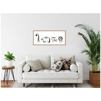 Kate and Laurel Minimalist Giraffe Elephant Tiger and Lion Sketch Framed Canvas Wall Art  by Teju Reval 40 x 18 Sylvie Natural, Whimsical, Animals Art for Wall Decor, Living Room Bedroom
