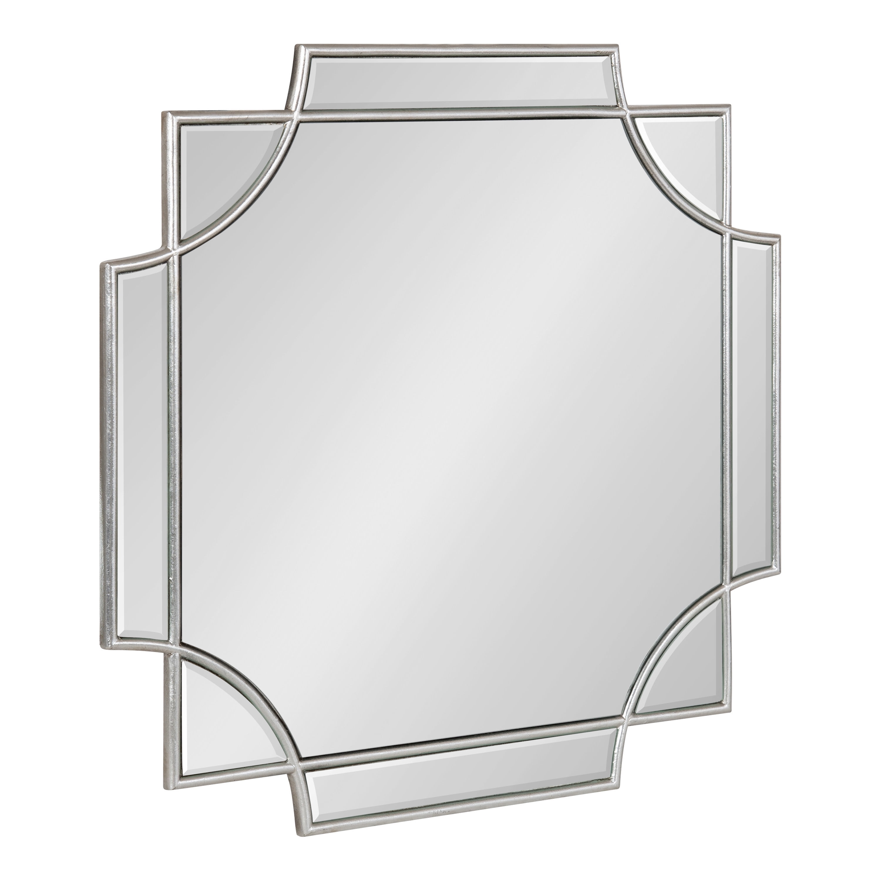 Minuette 28" Square Silver Wood Wall Mirror