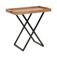 thumbnail image 1 of Kate and Laurel Monaco Transitional Wood Tray Table, 31 x 16 x 28, Natural Brown and Black, Decorative Modern Indoor or Outdoor Coffee Table or Side Table with Removable Serving Tray Top, 1 of 10