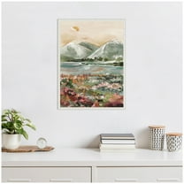 Kate and Laurel Neutral Landscape 03 Framed Canvas Wall Art by Annie Quigley 18 x 24 Sylvie Beaded White, Modern, Landscapes, Nature Art for Wall Decor, Living Room, Bedroom