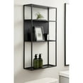 thumbnail image 1 of Kate and Laurel Nomi Modern Metal Bathroom Wall Shelf, 18 x 6 x 32, Black, Contemporary Sleek Tiered Metal Shelves for Wall Decor, Display, and Over-the-Toilet Storage, 1 of 9