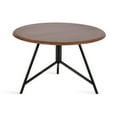 thumbnail image 1 of Kate and Laurel Pallson Modern Round Wooden Coffee Table, 28 x 18, Walnut Brown and Black, Circle Wood and Metal Coffee Table with Mixed Materials for Living Room Home Decor, 1 of 9