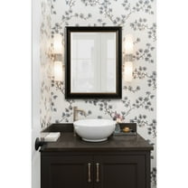 Kate and Laurel Parodi Traditional Framed Beaded Rectangle Bathroom Vanity Mirror, 22 x 28, Black, Rectangular Beveled Bathroom Mirror for Over Sink or for Use as Entryway or Living Room Decor