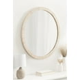 thumbnail image 1 of Kate and Laurel Rahfy Boho Round Rattan Mirror, 28 Inch Diameter, White, Decorative Circle Mirror with Wrapped Authentic Rattan Frame for Vanity Bathroom Mirror, 1 of 10