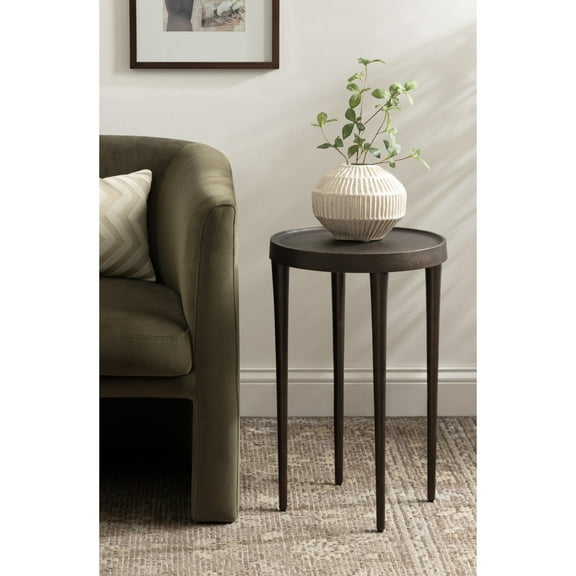 Kate and Laurel Rava Modern Metal Round Side Table, 14 x 14 x 22, Bronze, Cast Aluminum Accent Table for Use as Indoor Plant Stand or Living Room Decor Piece