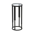 thumbnail image 1 of Kate and Laurel Ravalli Modern Drink Table, 9 x 9 x 20, Black and Clear Glass, Unique Round Tempered Glass Accent Pedestal Table for Use as Indoor Plant Stand, 1 of 10