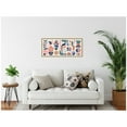 thumbnail image 1 of Kate and Laurel Retro Pastel Floral and Succulent Panel Framed Canvas Wall Art  by Rachel Lee 40 x 18 Sylvie Natural, Mid Century Modern, Abstract, Animals, Flowers Art for Wall Decor, Living Room, 1 of 8