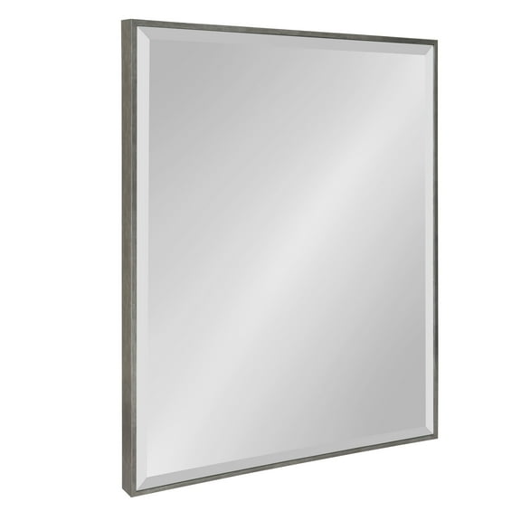 Kate and Laurel Rhodes Large Framed Modern Rectangle Wall Mirror, 23 x 29, Dark Silver, Sleek Decorative Mirror for Wall with Modern Frame and Geometric Shape