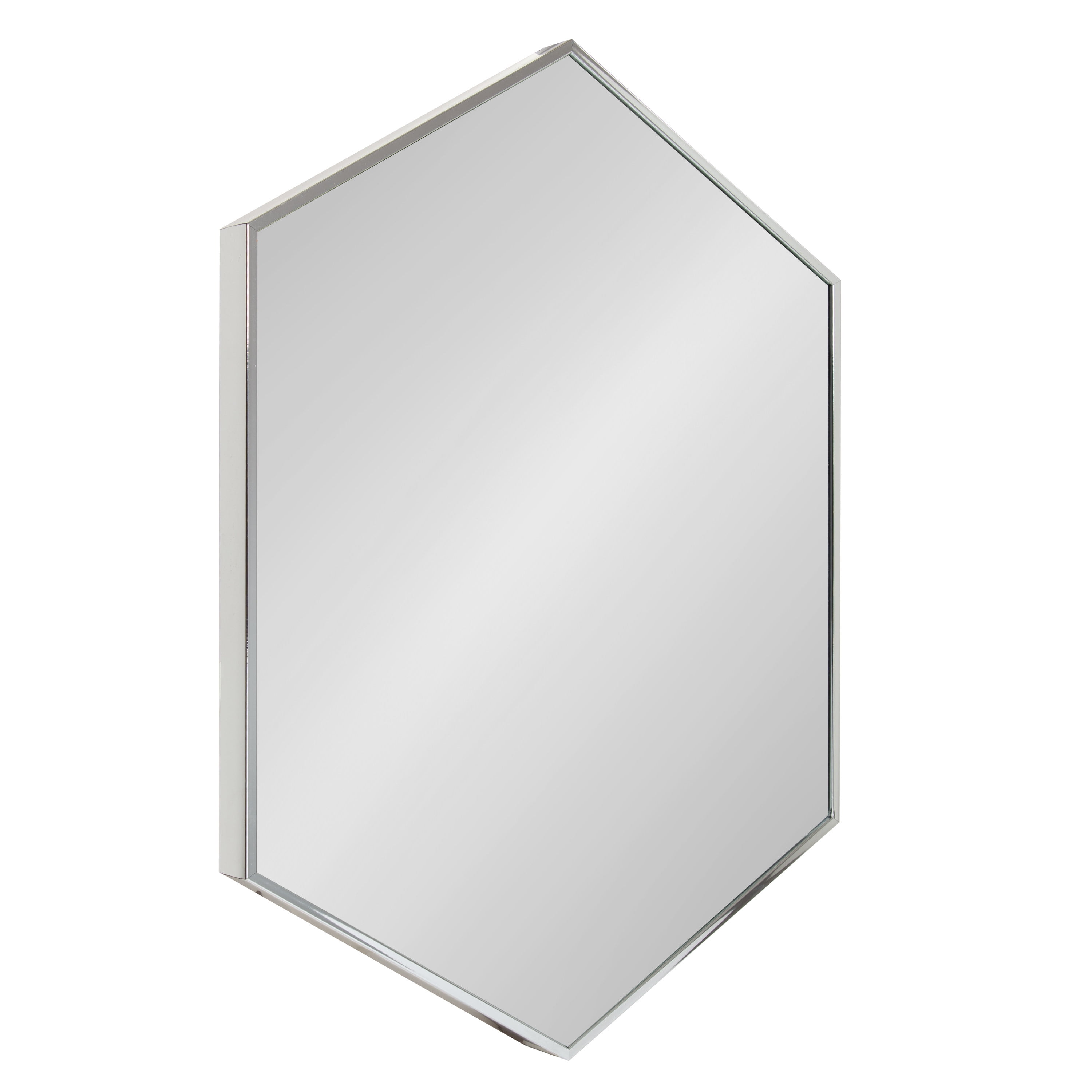 31" Sophisticated Silver Beveled Hexagon Wall Mirror