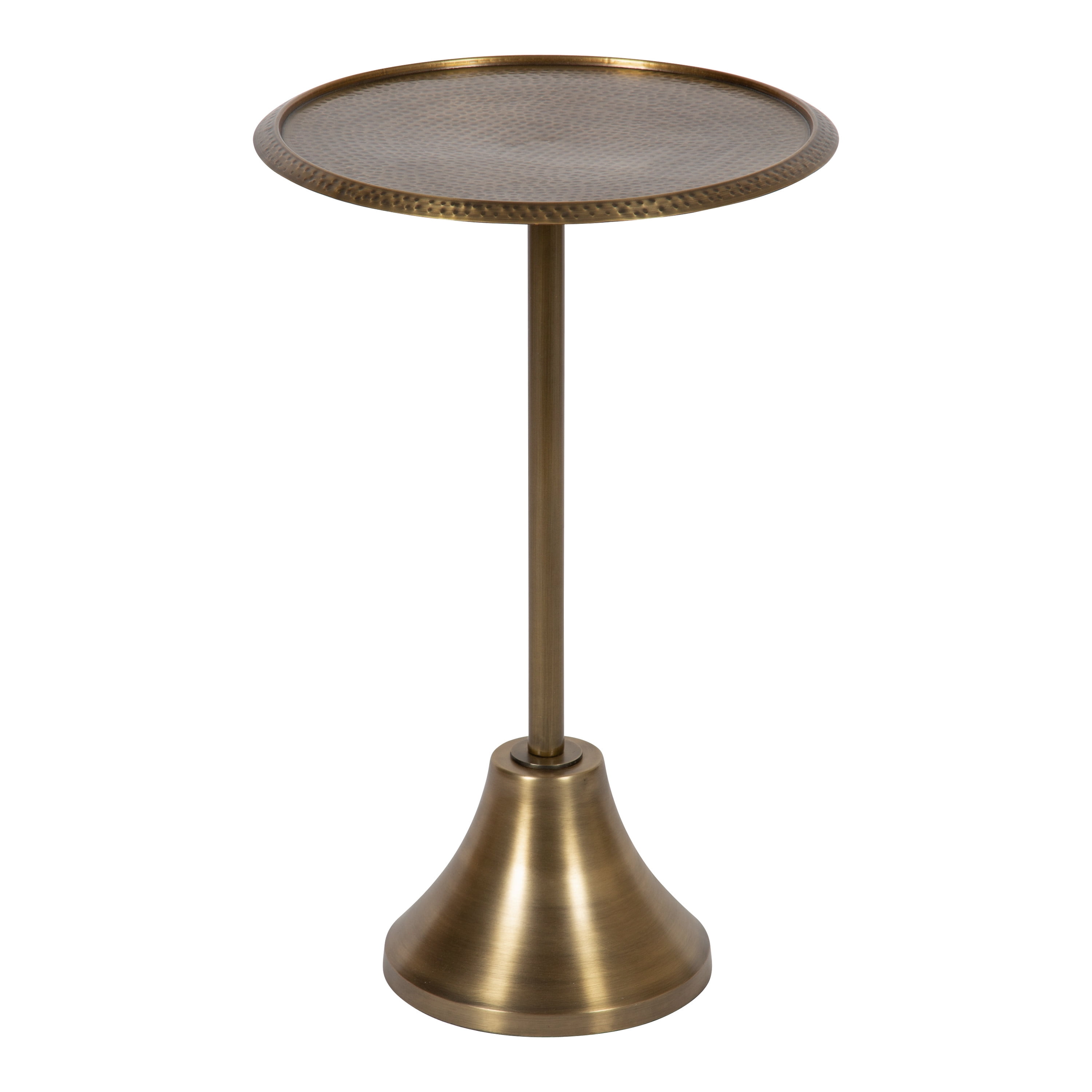 Sanzo Gold Round Hammered Metal Side Table