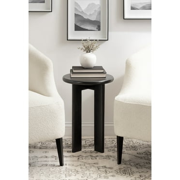 Kate and Laurel Seebeck Modern Wooden Round Side Table, 14 x 14 x 20, Black, Transitional Wood End Table for Use as Bedroom Nightstand or Living Room Accent Table